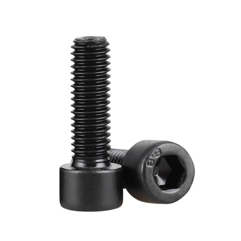 A2 70 sort rustfrit stål hexagonal socket skrue